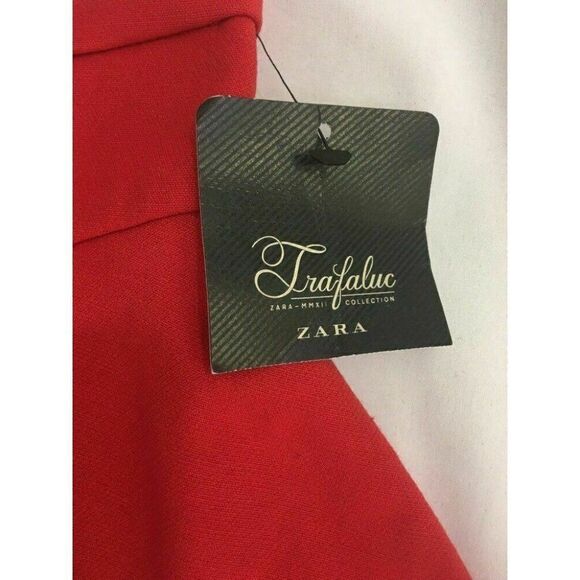 Zara New With Tag Solid Red Dress Mini Skirt Small - Picture 2 of 7